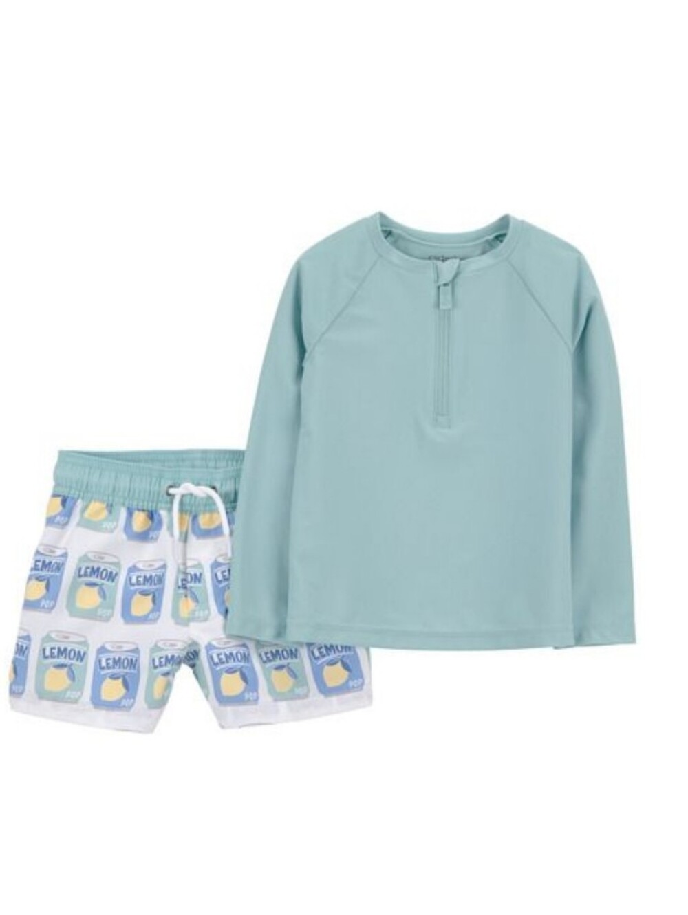 Child of Mine by Carter's Boys Rash Guard Swimsuit Trunks 2-Piece Set Size 2T